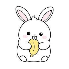 Cute vector illustration of a Bunny for toddlers story books