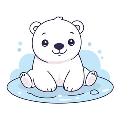 Vector illustration of a cute Polarbear for children