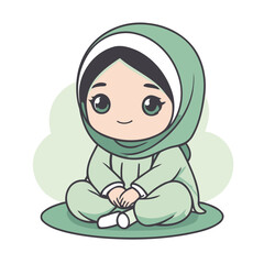 Cute Girl for toddlers story books vector illustration