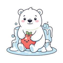 Cute Polarbear for kids' storybook vector illustration