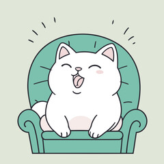 Cute Kitten for toddlers' learning books vector illustration