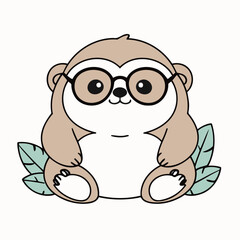 Vector illustration of a cute Sloth for toddlers