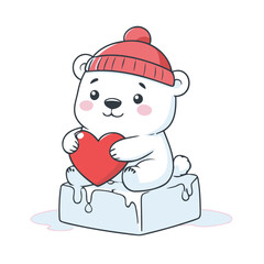Cute vector illustration of a Polarbear for children story book