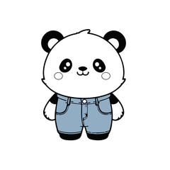 Cute Panda for children's books vector illustration
