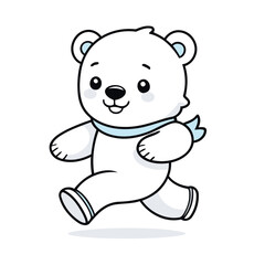 Obraz premium Vector illustration of a cute Polarbear for kids story book