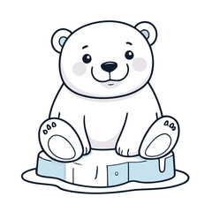 Cute Polarbear for children vector illustration