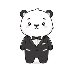 Vector illustration of a cute Polarbear for kids