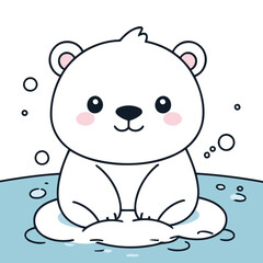 Cute Polarbear vector illustration for preschoolers' learning moments