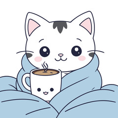 Cute Kitten for kids story book vector illustration