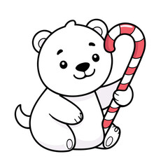 Cute Polarbear for early readers' adventure books vector illustration