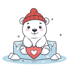 Vector illustration of a delightful Polarbear for early readers' enjoyment
