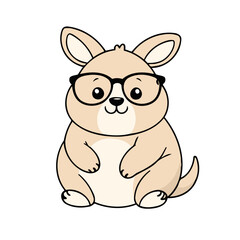 Cute vector illustration of a Kangaroo for children story book