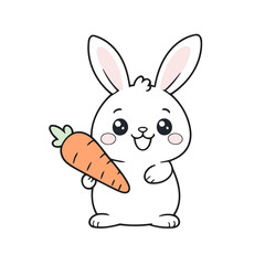 Cute Bunny for preschoolers' storybook vector illustration