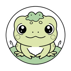 Vector illustration of an endearing Frog for kids' bedtime stories