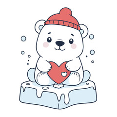 Cute Polarbear for kids books vector illustration