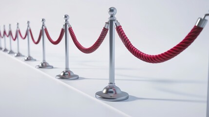 Stanchions with Red Velvet Ropes Cut Out

