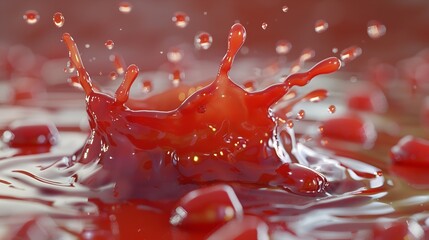 Tomato Ketchup Splash Cut Out 8K: Realistic

