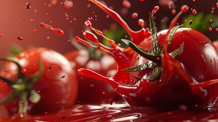 Tomato Ketchup Splash Cut Out 8K: Realistic

