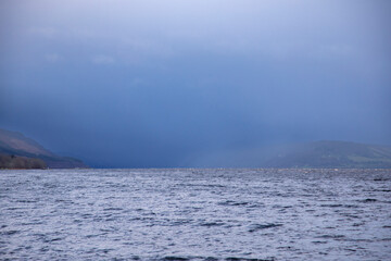 Lake Ness in highlands of Scotland. Tha lake became known because the myth of a suppost monster which appears in the past.