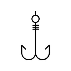 fish hooks icon. outline icon
