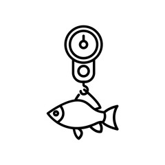 fish scale icon. outline icon