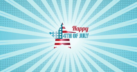 Image of independence day text on blue background