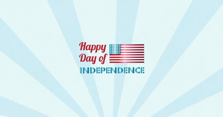 Image of independence day text on white background