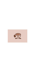 cup of coffee with beans logo design illustration 
