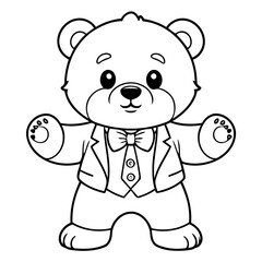 Cute vector illustration bear doodle for children worksheet