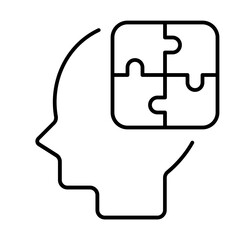 Autism Icon With Thin Line Style