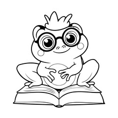 Simple vector illustration of Frog drawing for toddlers book