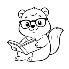 Cute vector illustration Beaver doodle for kids coloring worksheet