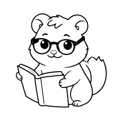 Cute vector illustration Hamster drawing for toddlers book