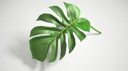 Vibrant Green Monstera Leaf Cut Out 8K

