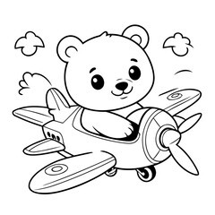 Simple vector illustration of Bear hand drawn for toddlers