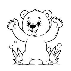 Fototapeta premium Simple vector illustration of bear drawing for toddlers book
