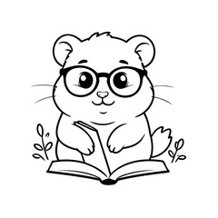 Simple vector illustration of Hamster doodle for toddlers worksheet