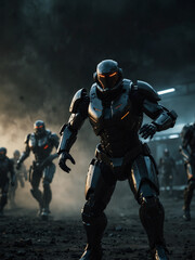 Futuristic Cyborg Warriors, Sci-Fi Military Armored Army