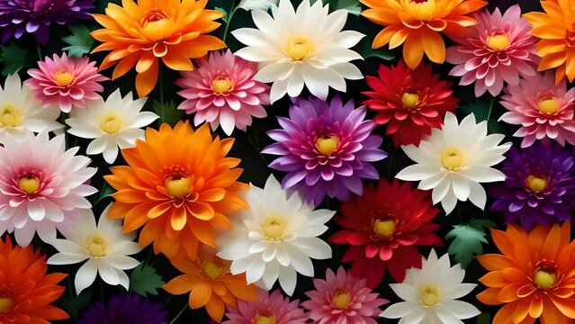 flowers wall background. illustration animation. 
