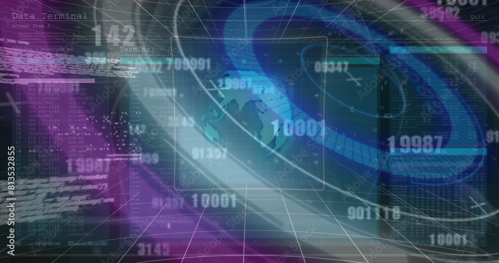 Poster image of data processing and scan scoping over dark background