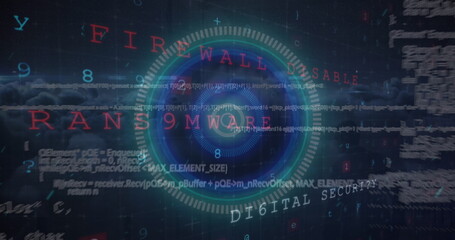 Image of data processing and scan scoping over dark background