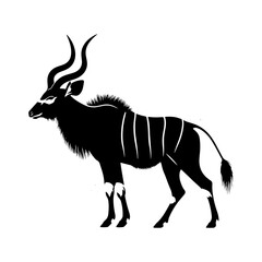 Minimalist Bongo Silhouette- Captured in Vibrant Vector Artistry- Illustration of Bongo- Vector Of Bongo.