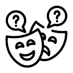 Not Understand Icon With Line Style 