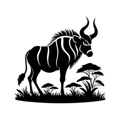 Minimalist Bongo Silhouette- Captured in Vibrant Vector Artistry- Illustration of Bongo- Vector Of Bongo.