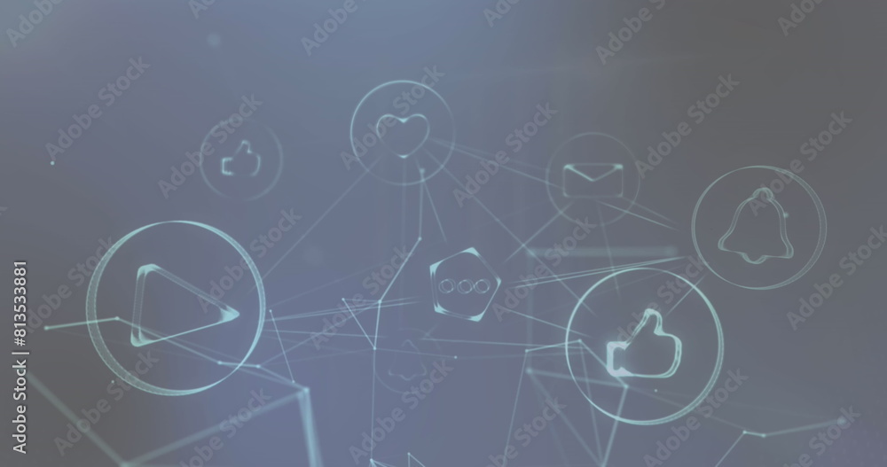 Poster image of data processing over white background