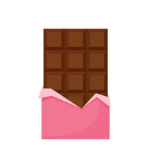 Chocolate Bar with Open Wrapper Vector Illustration