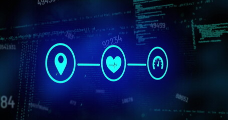 Image of data processing over network of connections