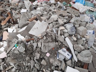 pile of broken cements