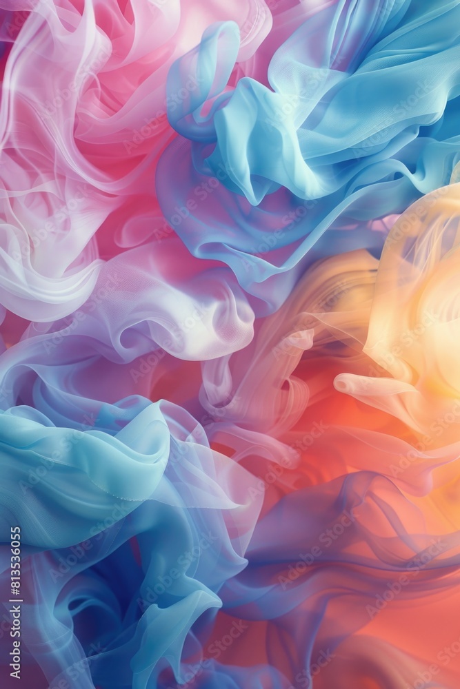 Poster Vibrant and dynamic smoke swirls, perfect for adding a pop of color to your design projects