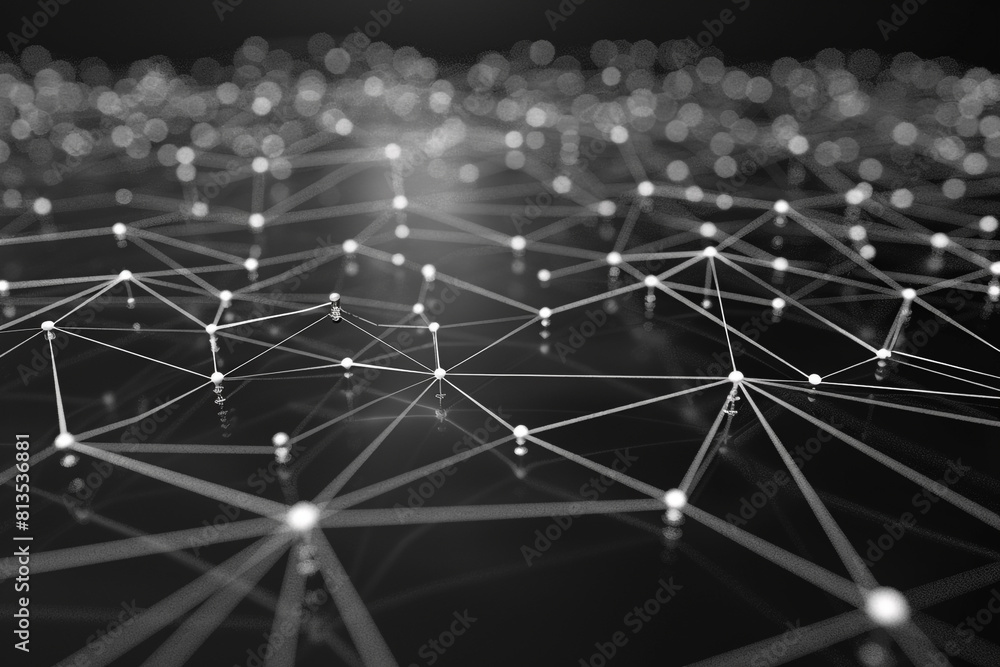 Aufkleber 3d network mesh platform digital connectivity web